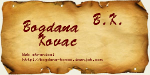 Bogdana Kovač vizit kartica